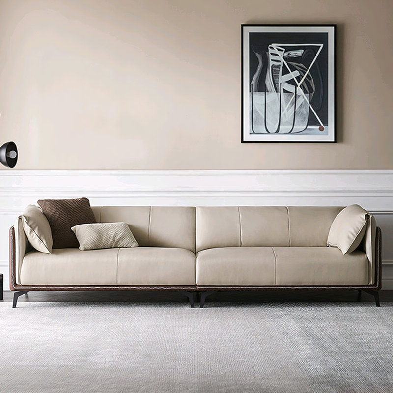 Modern faux leather sofa discount